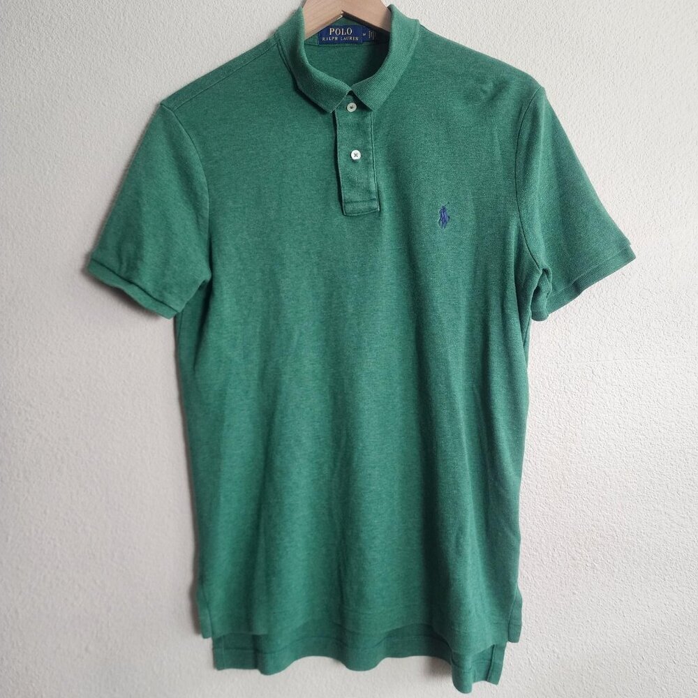 Polo Ralph Lauren Polo Shirt Mens Medium Green Cotton Casual Golf Pony Logo